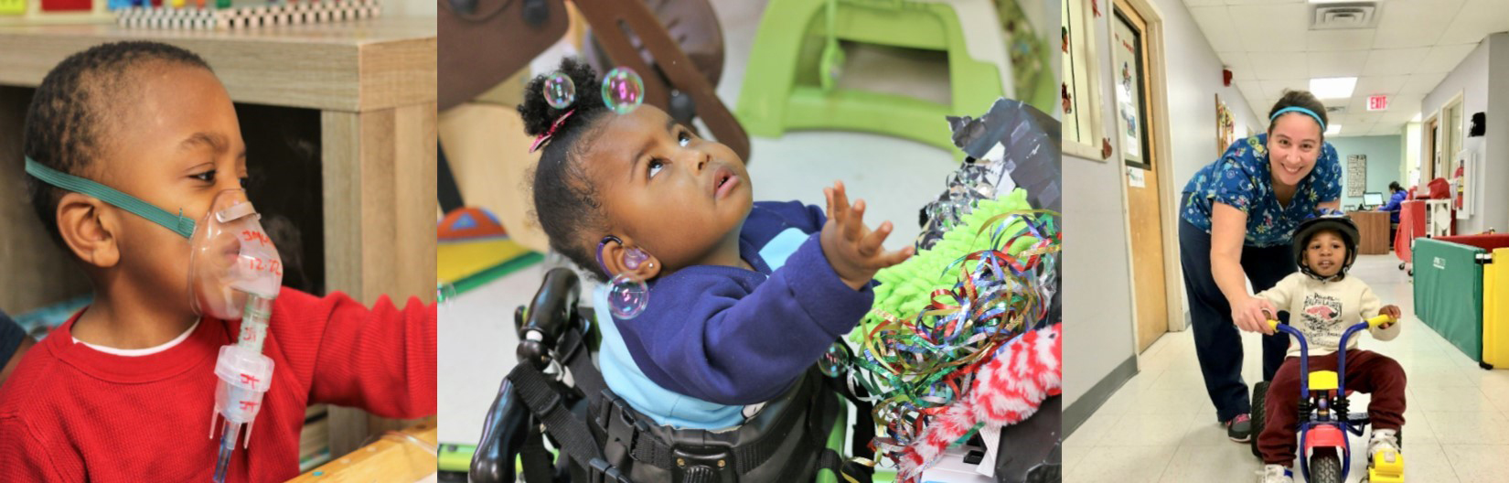 Children receiving pediatric care.